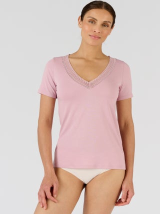 T-shirt Climatyl col dentelle - Damart