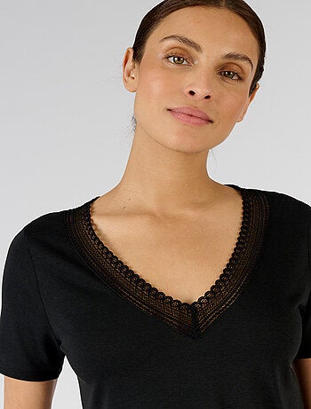 T-shirt Climatyl col dentelle - Damart