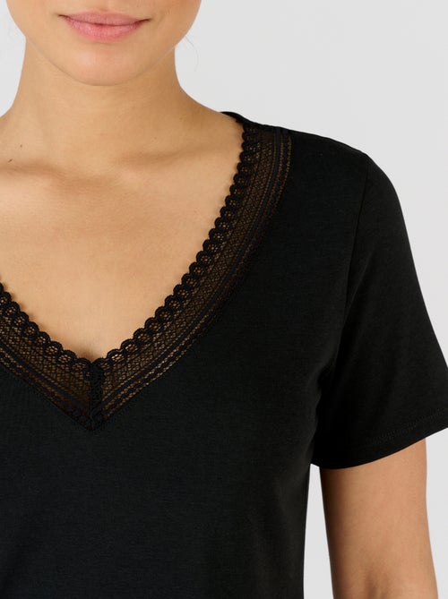 T-shirt Climatyl col dentelle - Damart - Kiabi