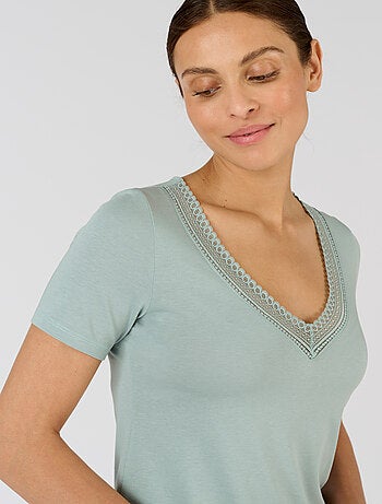 T-shirt Climatyl col dentelle - Damart