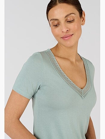 T-shirt Climatyl col dentelle - Damart