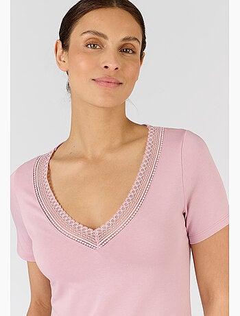 T-shirt Climatyl col dentelle - Damart