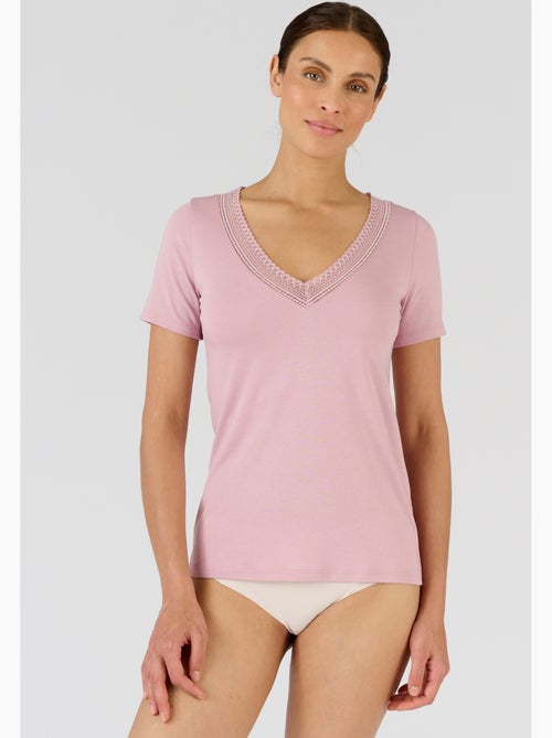 T-shirt Climatyl col dentelle - Damart - Kiabi