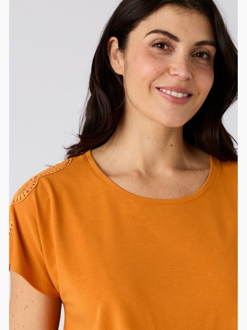 T-shirt climatyl détail dentelle - damart - Kiabi