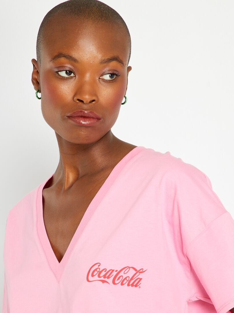 T-shirt 'Coca-Cola' en coton Rose - Kiabi