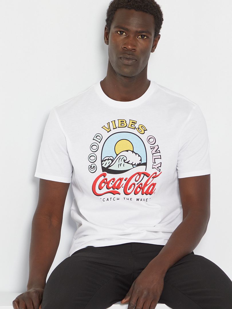 T-shirt 'Coca-Cola' en jersey blanc - Kiabi