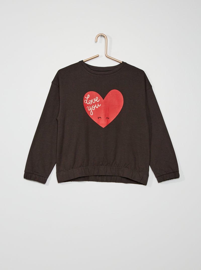 T-shirt 'Cœur' gris - Kiabi