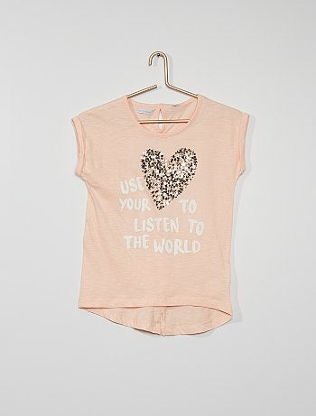 T-shirt 'cœur' sequins