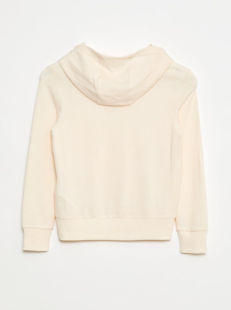 T-shirt col à capuche poche volantée uni Blanc - Kiabi