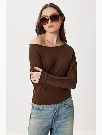 T-shirt col asymétrique coupe ample manches longues istanbul