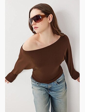 T-shirt col asymétrique coupe ample manches longues istanbul