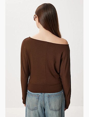T-shirt col asymétrique coupe ample manches longues istanbul