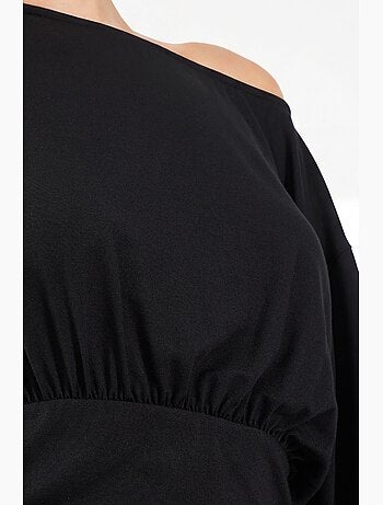 T-shirt col asymétrique maille douce manches courtes hiccup