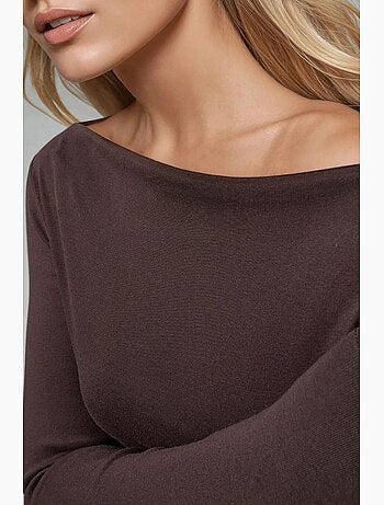 T-shirt col bateau coton manches longues busem