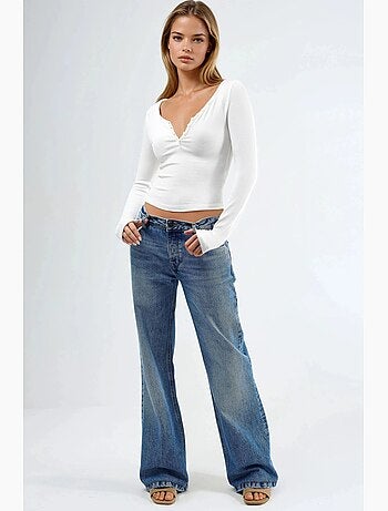 T-shirt col boutonné élastique manches longues busem