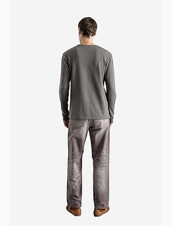 T-shirt col boutonné manches longues ajusté giesto