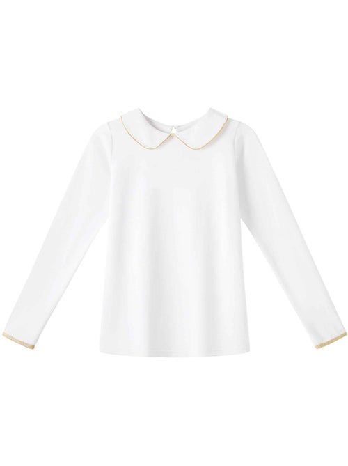 T-shirt  Col Claudine  à Manches Longues  SOPHIA - 'LA FAUTE A VOLTAIRE' - Kiabi