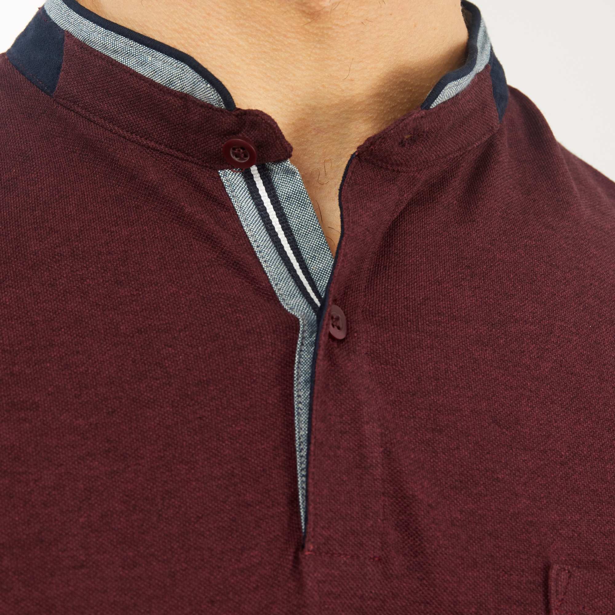 T-shirt col mao +1m90 Homme de plus d'1m90 - bleu marine - Kiabi - 13,00€