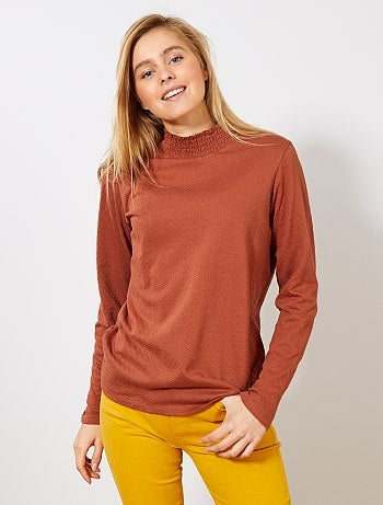 T-shirt col montant à pois - Kiabi