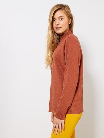 T-shirt col montant à pois - Kiabi