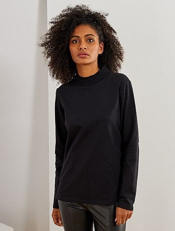 T-shirt col montant à pois - Kiabi