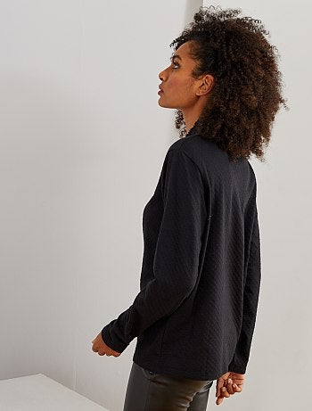 T-shirt col montant à pois - Kiabi