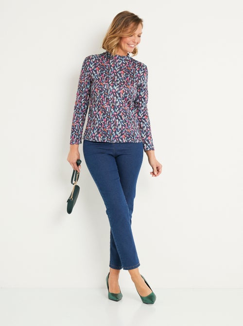 T-shirt col montant chaud motif graphique - Kiabi