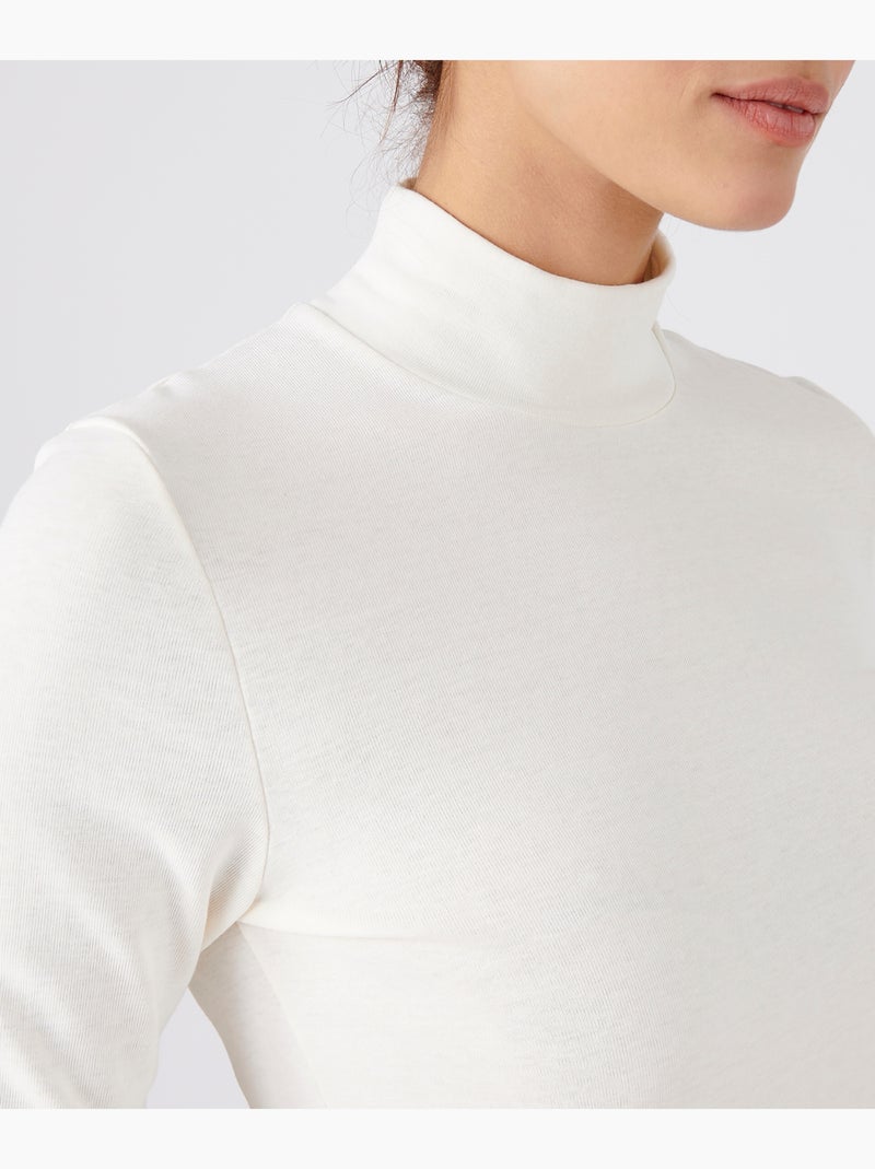 T-shirt col montant fine côte, Thermolactyl Sensitive thermique - Damart Blanc - Kiabi