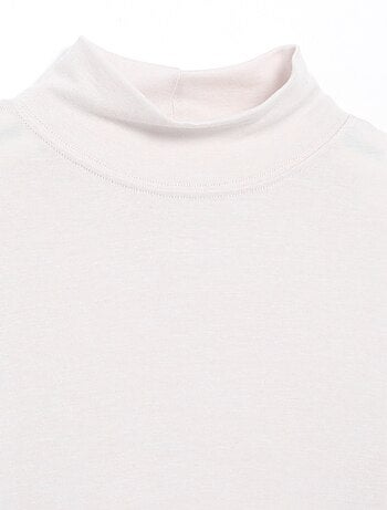 T-shirt col montant laine mélangée