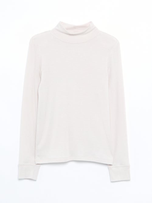 T-shirt col montant laine mélangée - Kiabi