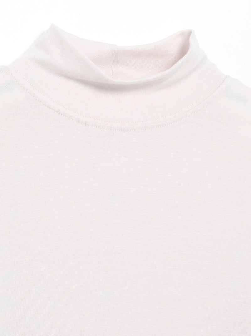 T-shirt col montant laine mélangée Gris - Kiabi