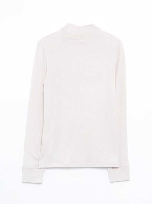 T-shirt col montant laine mélangée - Kiabi