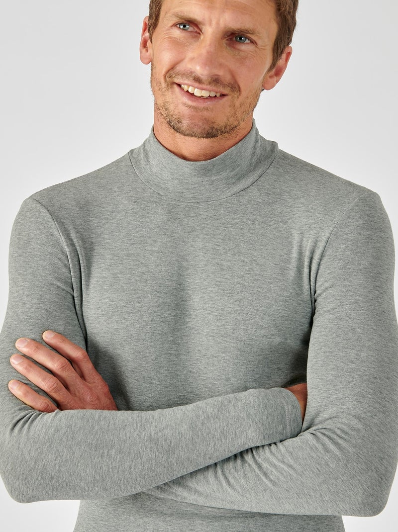 T-shirt col montant Thermolactyl Sensitive - Damart Gris chiné - Kiabi