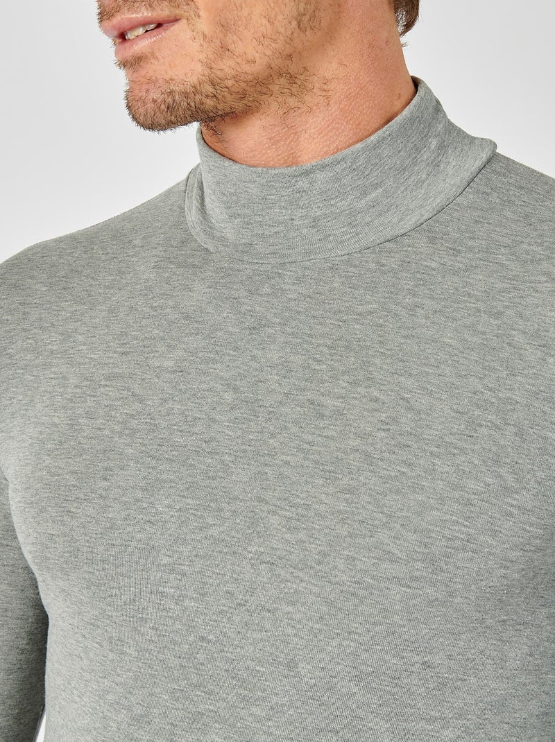 Sous Vêtement Homme Damart Tee Shirt Thermolactyl Comfort 4 Col Zip - Gris