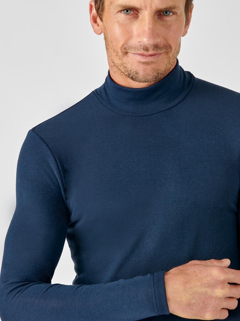T-shirt col montant Thermolactyl Sensitive thermique - Damart Bleu marine - Kiabi