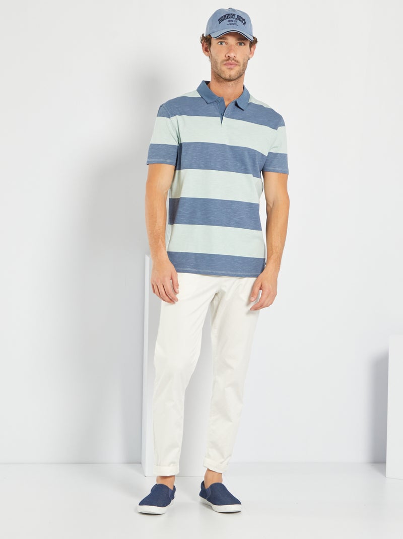 T-shirt col polo Bleu - Kiabi
