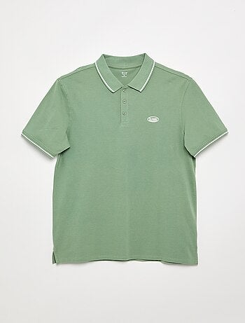 T-shirt col polo homme en maille piquée uni