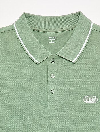 T-shirt col polo homme en maille piquée uni