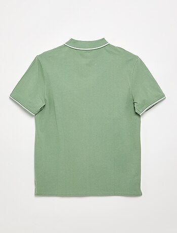 T-shirt col polo homme en maille piquée uni