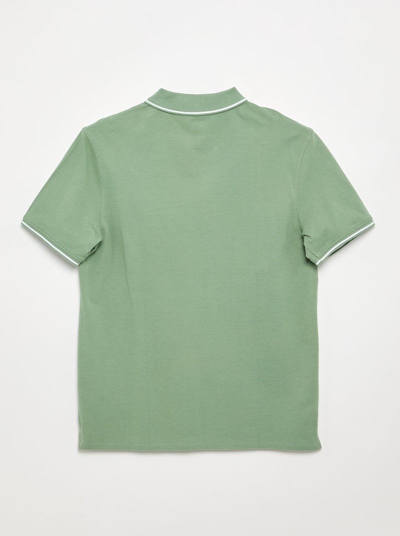 T-shirt col polo homme en maille piquée uni Vert - Kiabi