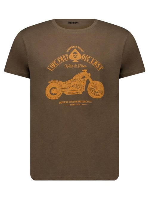 T-shirt col rond avec imprimé sur le devant de moto et lettrage 'Deeluxe' - Kiabi