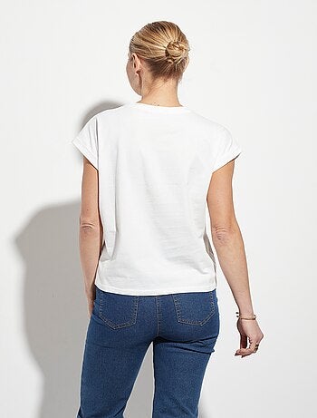 T-shirt col rond avec message Pipelette
