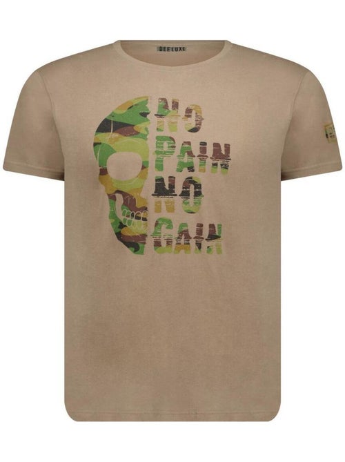 T-Shirt col rond avec tête de mort motif camouflage 'Deeluxe' - Kiabi