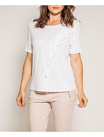 T-shirt col rond avec volant FIRMINI
