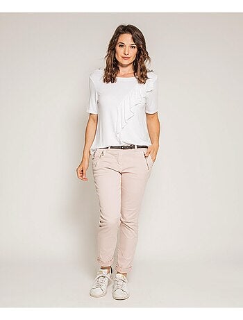 T-shirt col rond avec volant FIRMINI