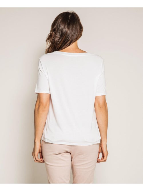 T-shirt col rond avec volant FIRMINI - Kiabi