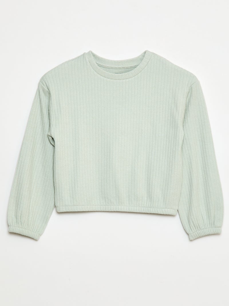 T-shirt col rond Bleu - Kiabi