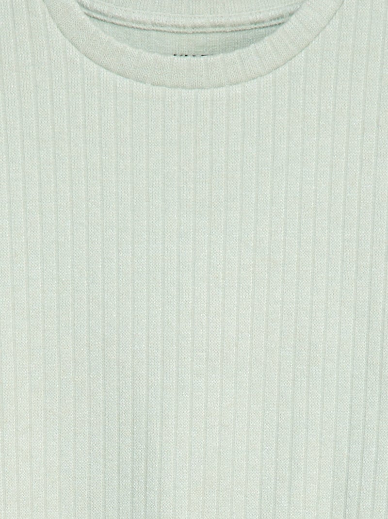 T-shirt col rond Bleu - Kiabi