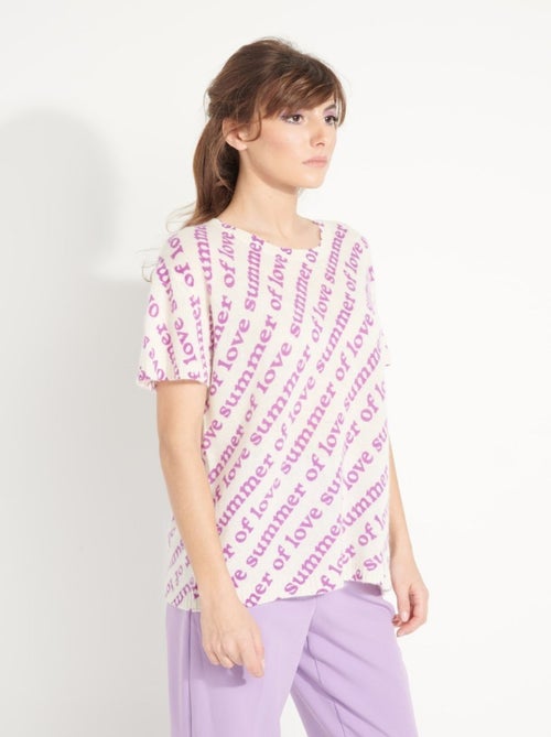 T-shirt col rond cachemire femme 100% cachemire déjaugé - AVA 10 - Kiabi