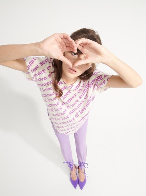 T-shirt col rond cachemire femme 100% cachemire déjaugé - AVA 10 - Kiabi